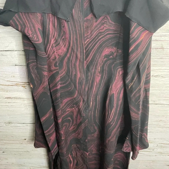 Rachel Zoe black red Maxi long sleeve cold shoulder dress size small - Picture 8 of 14